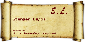 Stenger Lajos névjegykártya
